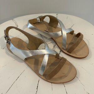 Solsana Leather And Suede Sandals